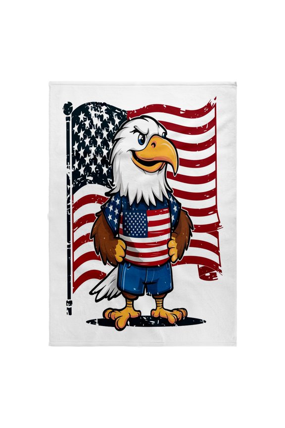 , Funny Cute Bald Eagle American Eagle dressed in American Flag Shirt, 22x30 Bath Hand Pool Towel