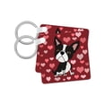 thumbnail image 1 of 3dRose, Funny Cute Boston Terrier Dog and Heart Love Pattern Abstract, set of 2 Key Chains, 1 of 7