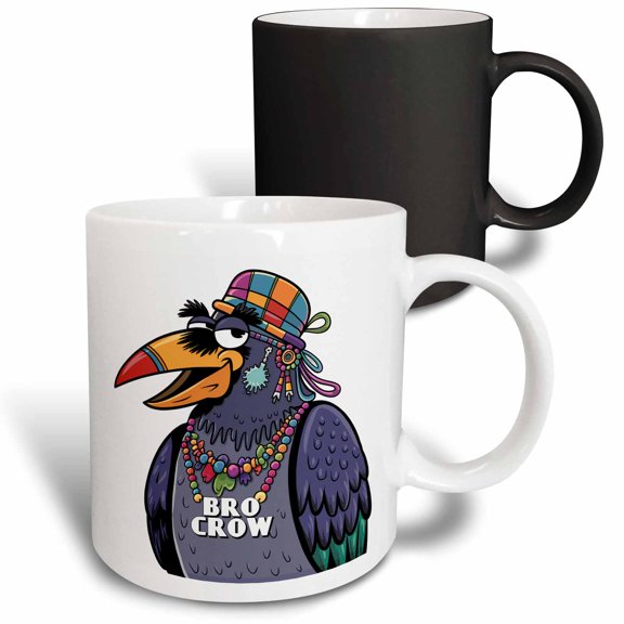 3drose, Funny Cute Cool Abstract Bro Crow Bro Code Pun with Crow Bird, 11oz Magic Transforming Mug