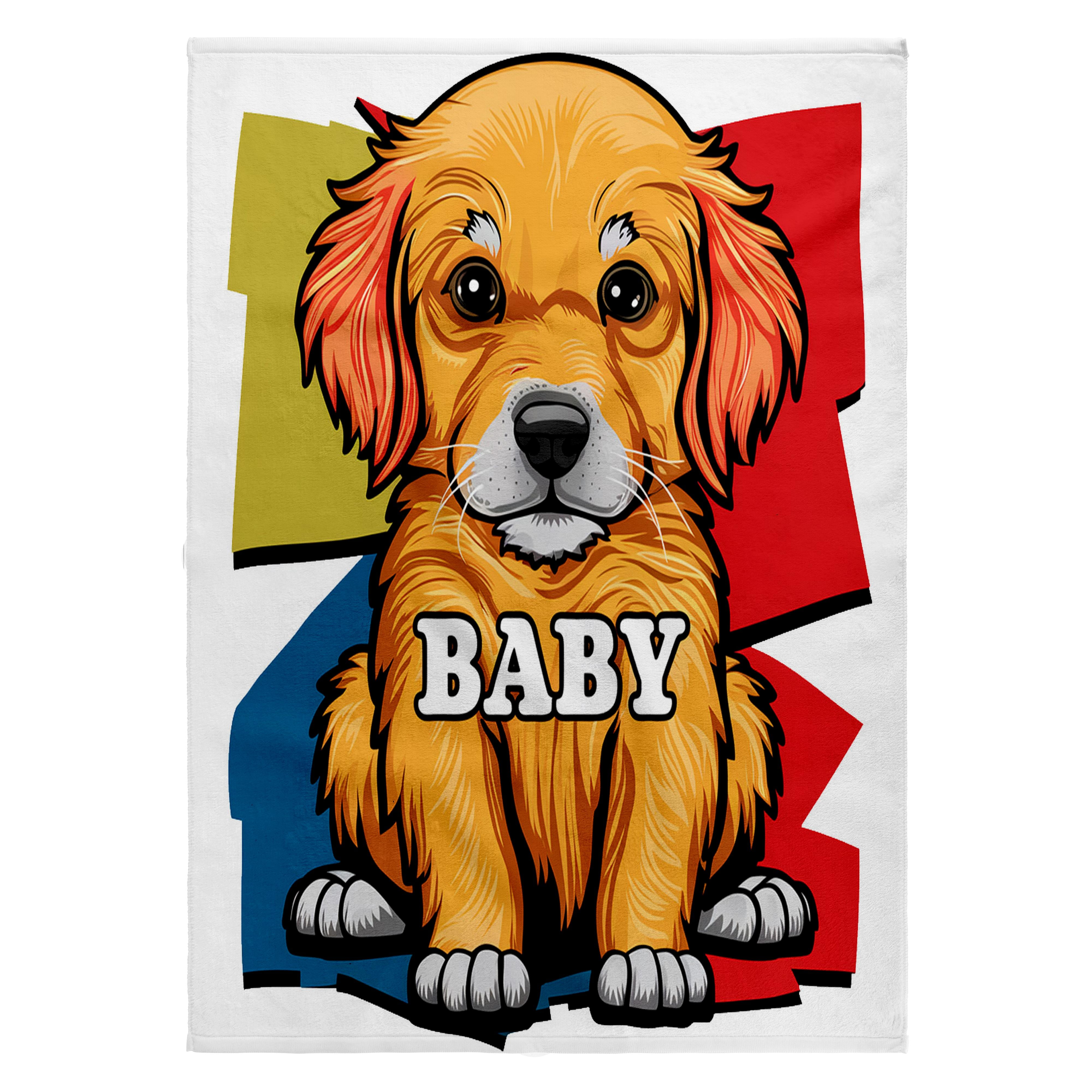 3dRose, Funny Cute Cool Artistic Baby Golden Retiever Puppy Dog Baby Abstract, 22x30 Bath Hand Pool Towel