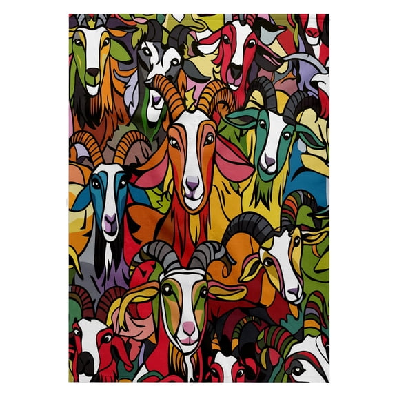 3dRose, Funny Cute Cool Artistic Colorful Goats Pattern Animal Abstract, 22x30 Bath Hand Pool Towel