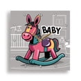 thumbnail image 1 of 3dRose, Funny Cute Cool Artistic Colorful Rocking Horse for Baby Abstract, 15x15 Wall Clock, 1 of 8