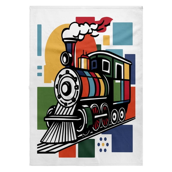 3dRose, Funny Cute Cool Colorful Train Steam Engine Abstract Art, 22x30 Bath Hand Pool Towel