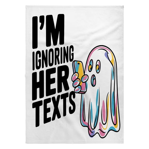3dRose, Funny Cute Cool Ghost Ghosting Girlfriend Ignoring Texts for Halloween, 22x30 Bath Hand Pool Towel
