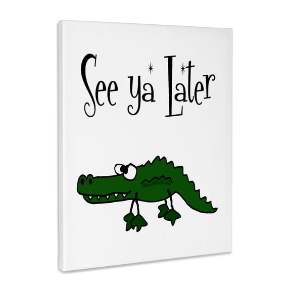3dRose, Funny Cute Cool See ya later Alligator Gator Cartoon, Museum Grade Canvas Wrap 8x10