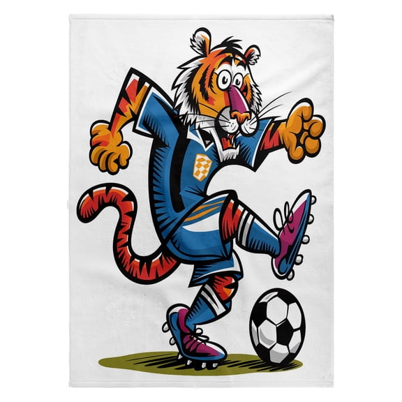 3dRose, Funny Cute Cool Tiger Playing Soccer Sports Abstract Player, 22x30 Bath Hand Pool Towel