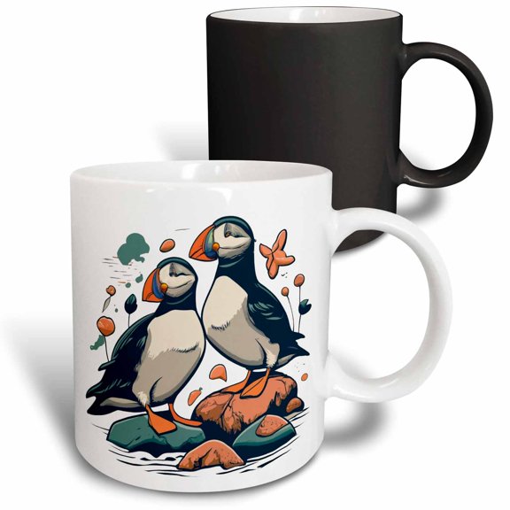 3drose, Funny Cute Dachshund Dog Happy Birthday with Balloon, 11oz Magic Transforming Mug