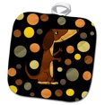 thumbnail image 1 of 3dRose, Funny Cute Dachshund Pup Dog and Circle Pattern Abstract Art, 8x8 Potholder, 1 of 1