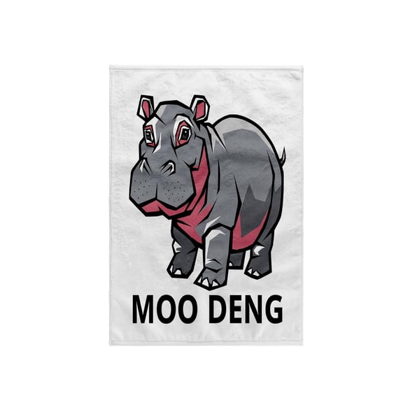 3dRose, Funny Cute Moo Deng Baby Pygmy Hippo Online Meme Design, 15x22 Hand Towel