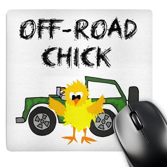 3dRose, Funny Cute Off-road chick and Chicken All-terrain Vehicle ATV, MousePad