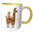 thumbnail image 1 of 3drose, Funny Cute Sloth Riding Llama Cartoon, 15oz Two-tone Yellow Mug, 1 of 6
