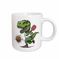 thumbnail image 1 of 3drose, Funny Cute T-rex Dinosaur Playing Pickleball Sports Cartoon, 11oz Mug, 1 of 6