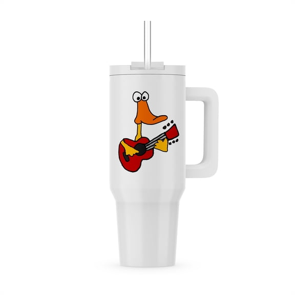 Funny Cute Yellow Duck Playing The Guitar, 30oz Tumbler