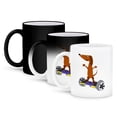 thumbnail image 1 of Funny Dachshund Puppy Dog On Hoverboard, 11oz Magic Transforming Mug, 1 of 8