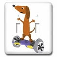 thumbnail image 1 of 3dRose Funny Dachshund Puppy Dog on Hoverboard - Double Toggle Switch, 1 of 1
