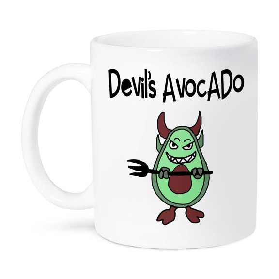 3dRose, Funny Devil Avocado Devils Advocate Lawyer Pun, 11oz Mug