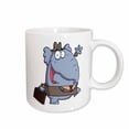 thumbnail image 1 of 3drose, Funny Elephant with Briefcase Cartoon, 11oz Mug, 1 of 6