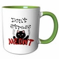 thumbnail image 1 of 3drose, Funny Fuzzy Black Cat - Dont Stress Meowt, 11oz Two-tone Green Mug, 1 of 6