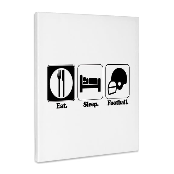 3dRose, Funny Hobby Lifestyle Design Eat Sleep Football, Museum Grade Canvas Wrap 11x14