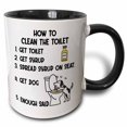 thumbnail image 1 of 3drose, Funny How to Clean the Toilet Satire Bathroom Humor, 15oz Two-tone Black Mug, 1 of 6