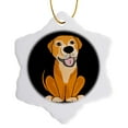 thumbnail image 1 of 3drose, Funny Lab Mix Rescue Dog Cartoon, 3 inch Snowflake Porcelain Ornament, 1 of 7