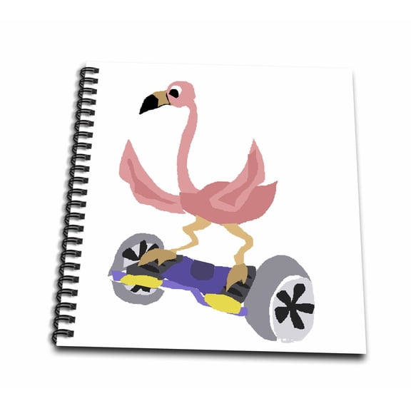 Funny Pink Flamingo on Hoverboard Mini Notepad 4 x 4 inch db-235512-3