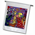 thumbnail image 1 of 3dRose, Funny Rescue Dogs and Cats Abstract Original Art, 12 x 18 inch Garden Flag, 1 of 1
