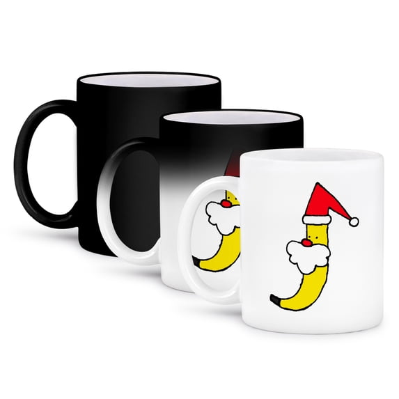 3dRose, Funny Santa Banana Christmas Art, 11oz Magic Transforming Mug