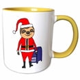 thumbnail image 1 of 3drose, Funny Sloth Santa Claus Christmas Art Mailing Packages, 11oz Two-tone Yellow Mug, 1 of 6