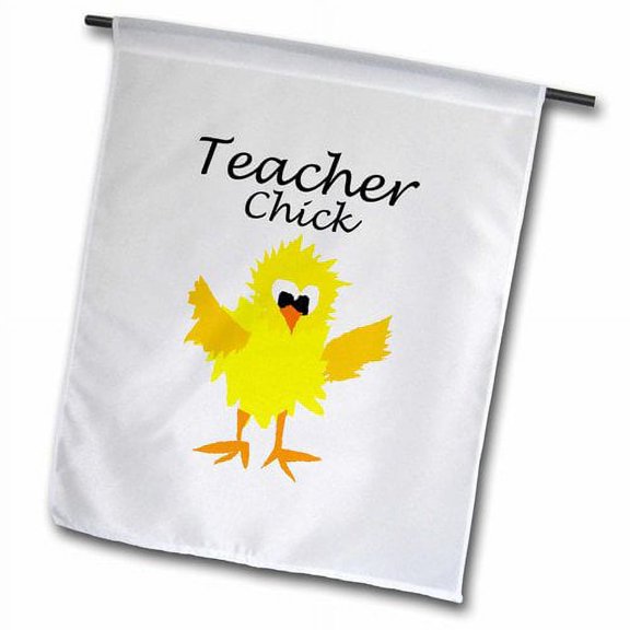 3dRose, Funny Teacher Chick Cartoon, 12 x 18 inch Garden Flag
