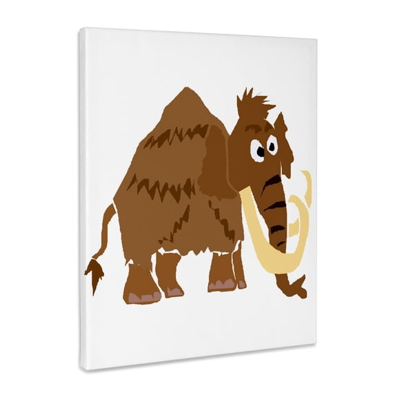 3dRose, Funny Woolly Mammoth Primitive Art Design, Museum Grade Canvas Wrap 11x14