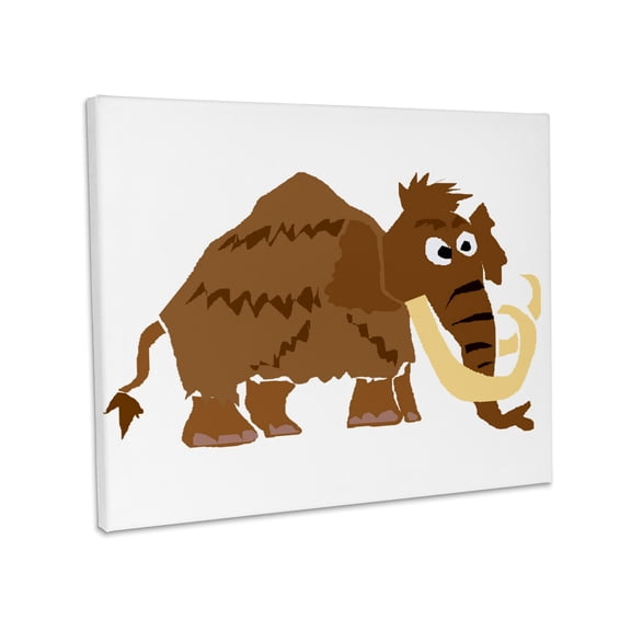 3dRose, Funny Woolly Mammoth Primitive Art Design, Museum Grade Canvas Wrap 14x11