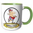 thumbnail image 1 of 3drose, Funny Worlds Greatest Baseball Coach Occupation Job Cartoon, 15oz Two-tone Green Mug, 1 of 6