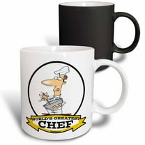 3drose, Funny Worlds Greatest Chef Occupation Job Cartoon, 11oz Magic Transforming Mug
