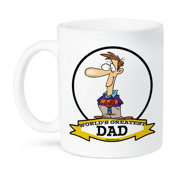 3dRose, Funny Worlds Greatest Dad III Men Cartoon, 11oz Mug