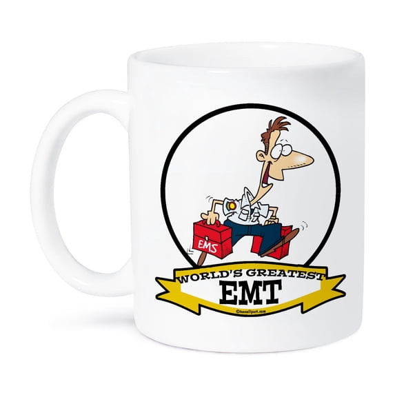 3dRose, Funny Worlds Greatest Emt Cartoon, 11oz Mug