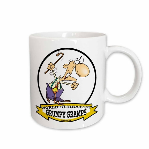 3drose, Funny Worlds Greatest Grumpy Gramps Cartoon, 11oz Mug