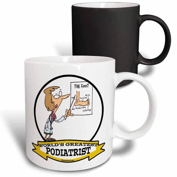 3drose, Funny Worlds Greatest Podiatrist Occupation Job Cartoon, 11oz Magic Transforming Mug