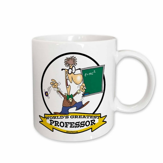 3drose, Funny Worlds Greatest Professor Occupation Job Cartoon, 11oz Mug