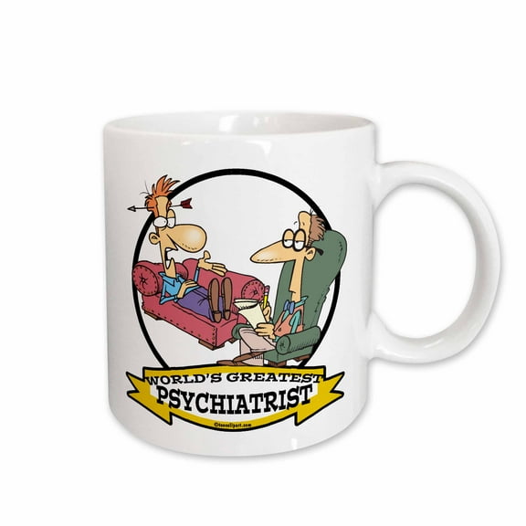 3drose, Funny Worlds Greatest Psychiatrist Occupation Job Cartoon, 11oz Mug