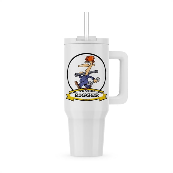 Funny Worlds Greatest Rigger Cartoon, 30oz Tumbler