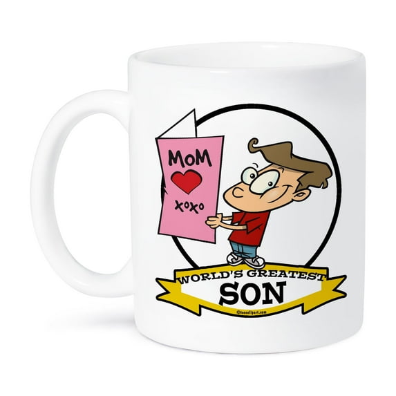 3dRose, Funny Worlds Greatest Son Cartoon, 15oz Mug