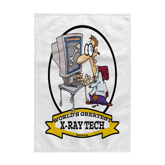 3dRose, Funny Worlds Greatest Xray Tech Men Occupation Job Cartoon, 15x22 Hand Towel