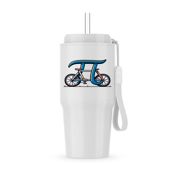 3dRose, Funny biker made of the Greek letter Pi, celebrate Pi day on March 14, 20oz Tumbler
