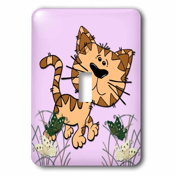 3dRose, Funny cat. Pink. Kids decor. Cool image. , single toggle switch
