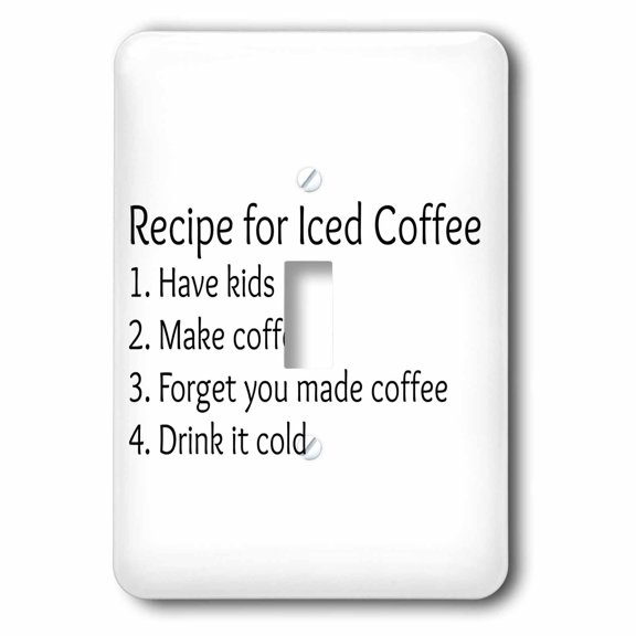3dRose, Funny recipe for iced coffee, single toggle switch