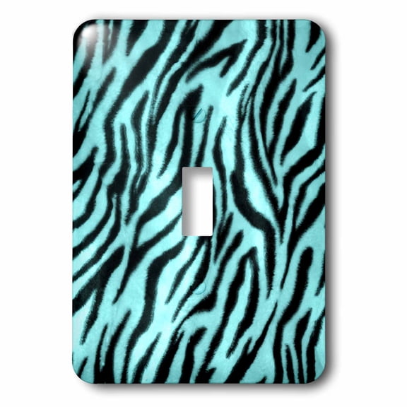 3dRose, Furry Zebra Blue, single toggle switch