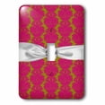 thumbnail image 1 of 3dRose, Fuschia Pink Olive Green Ornate Intricate Damask Pattern Faux Diamond  Ribbon, single toggle switch, 1 of 1