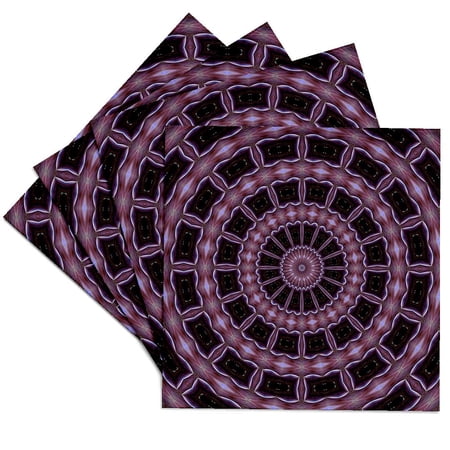 3drose, Futurist Portal Mandala Radial Circle Pattern 2, Set of 4 Ceramic Tile Coasters
