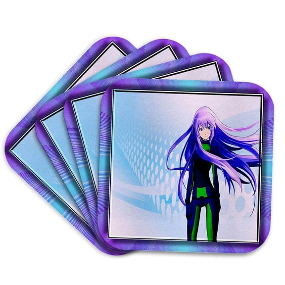 3dRose, Futuristic Anime, Set of 4 Coasters - Soft